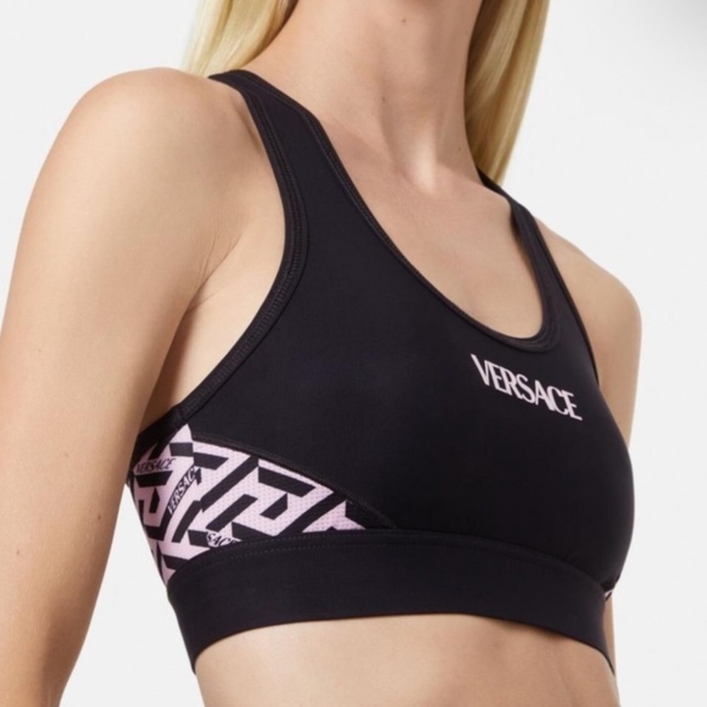 NWT Versace Greca Signature Accent Sports Bra